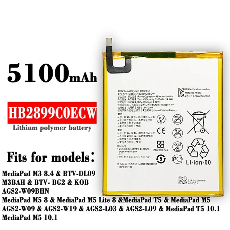 Batterie de remplacement pour tablette Huawei MediaPad T5 10 (10,1 Batterie de remplacement pour tablette Huawei MediaPad T5 10 (10,1